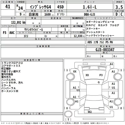 Subaru IMPREZA G4  с аукциона в Японии