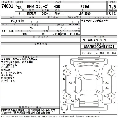 BMW 3-Series  с аукциона в Японии
