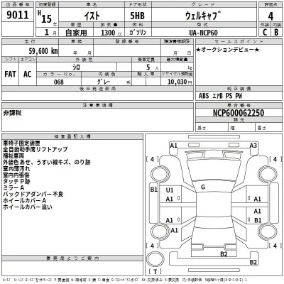 Toyota IST  с аукциона в Японии