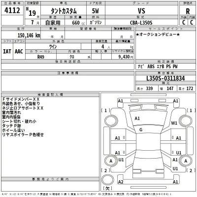 Daihatsu TANTO  с аукциона в Японии