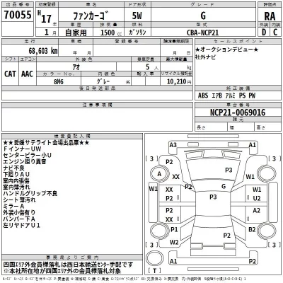 Toyota FUNCARGO  с аукциона в Японии