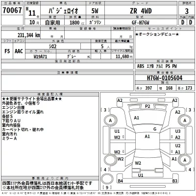 Mitsubishi PAJERO IO  с аукциона в Японии