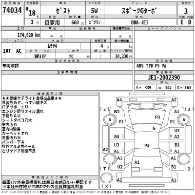 Honda ZEST  с аукциона в Японии