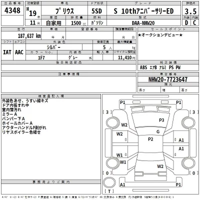 Toyota Prius  с аукциона в Японии