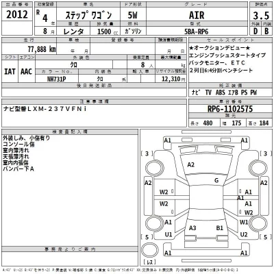 Honda STEP WAGON  с аукциона в Японии