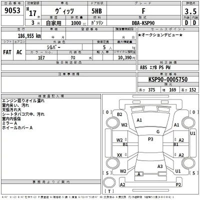 Toyota VITZ  с аукциона в Японии