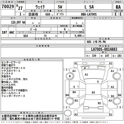 Daihatsu WAKE  с аукциона в Японии