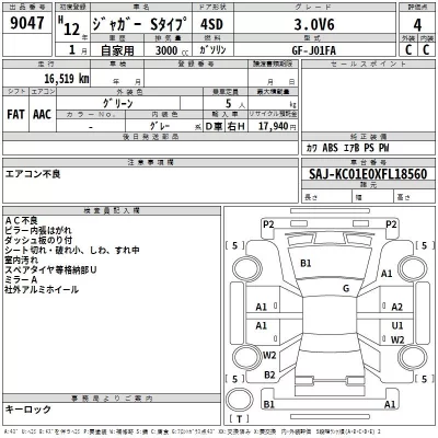 Jaguar S TYPE  с аукциона в Японии