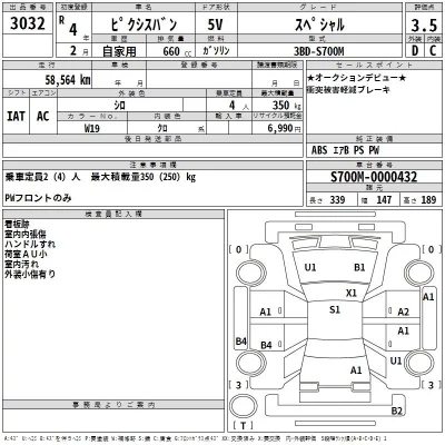 Toyota PIXIS VAN  с аукциона в Японии
