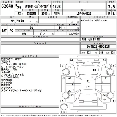 Nissan CARAVAN BUS  с аукциона в Японии