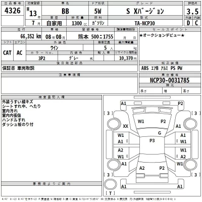 Toyota BB  с аукциона в Японии