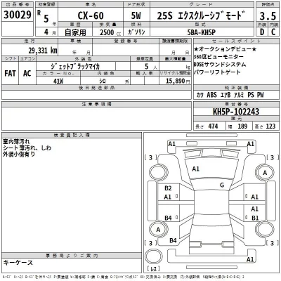 Mazda CX-60  с аукциона в Японии