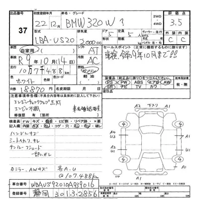 BMW 3-Series  с аукциона в Японии
