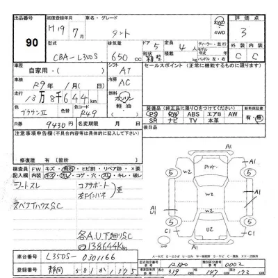 Daihatsu TANTO  с аукциона в Японии