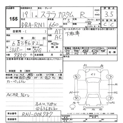Subaru STELLA  с аукциона в Японии