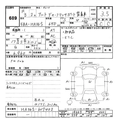 Suzuki ALTO  с аукциона в Японии