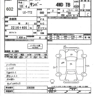 Subaru SAMBAR  с аукциона в Японии