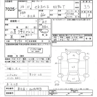 Mitsubishi EK SPACE  с аукциона в Японии