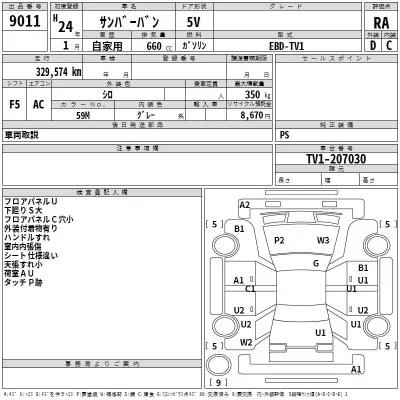 Subaru SAMBAR  с аукциона в Японии