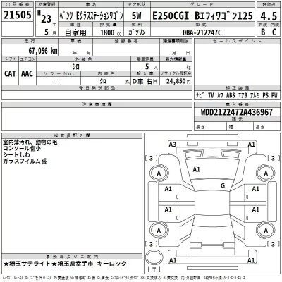 Mercedes-Benz E CLASS WAGON  с аукциона в Японии