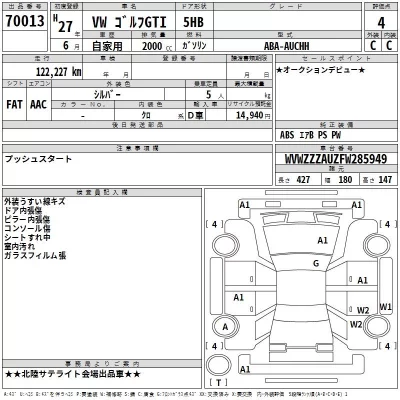 Volkswagen GOLF  с аукциона в Японии