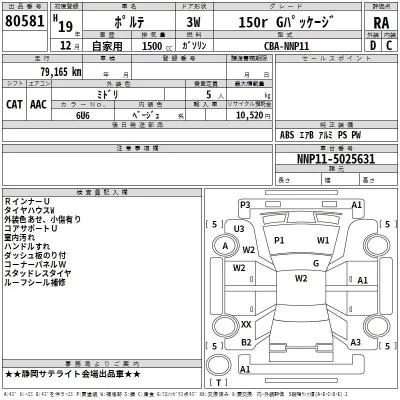 Toyota PORTE  с аукциона в Японии