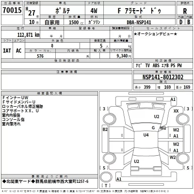 Toyota PORTE  с аукциона в Японии