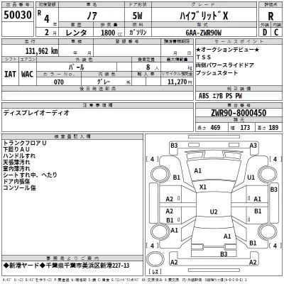 Toyota NOAH  с аукциона в Японии