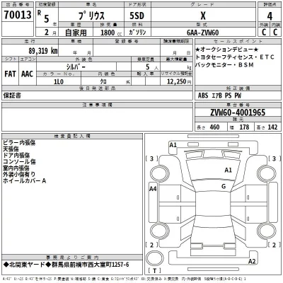 Toyota Prius  с аукциона в Японии