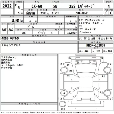 Mazda CX-60  с аукциона в Японии