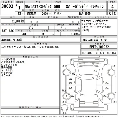 Mazda MAZDA3  с аукциона в Японии