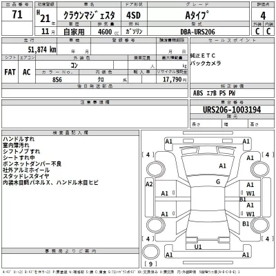 Toyota CROWN  с аукциона в Японии