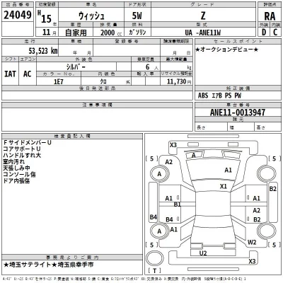 Toyota WISH  с аукциона в Японии