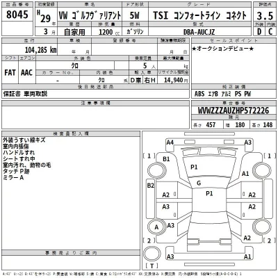 Volkswagen GOLF VARIANT  с аукциона в Японии