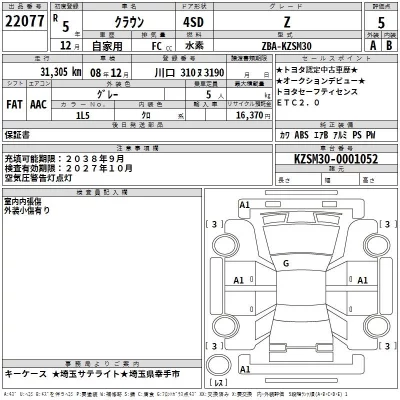 Toyota CROWN  с аукциона в Японии