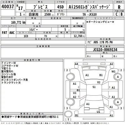 Toyota BREVIS  с аукциона в Японии