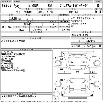 Honda N ONE  с аукциона в Японии