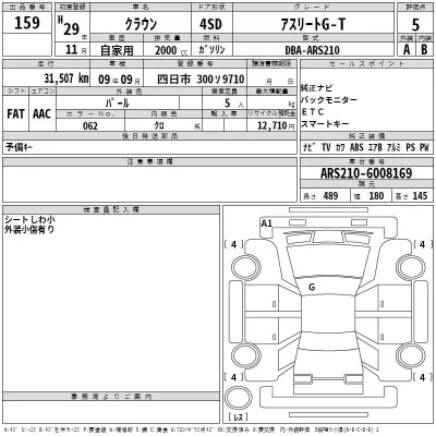 Toyota CROWN  с аукциона в Японии