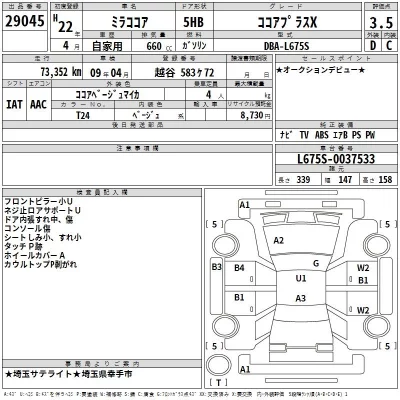 Daihatsu MIRA  с аукциона в Японии