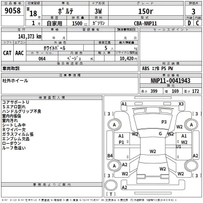 Toyota PORTE  с аукциона в Японии