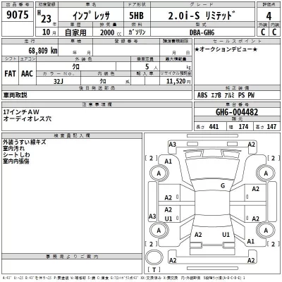 Subaru IMPREZA  с аукциона в Японии