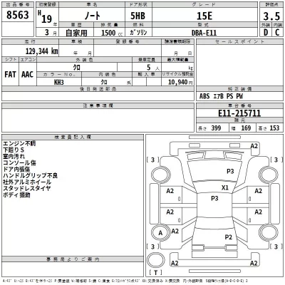 Nissan NOTE  с аукциона в Японии