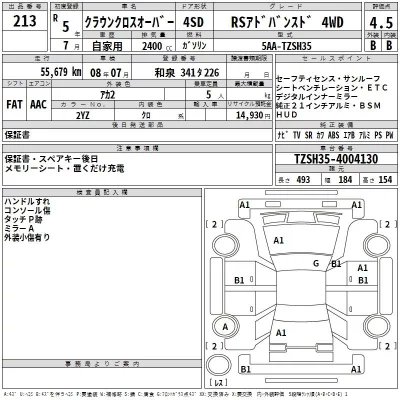 Toyota CROWN CROSSOVER  с аукциона в Японии