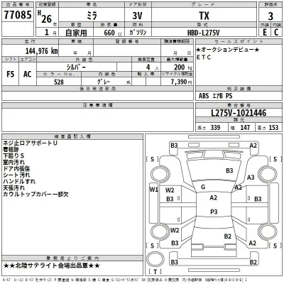 Daihatsu MIRA  с аукциона в Японии