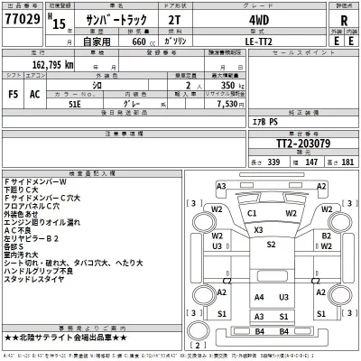 Subaru SAMBAR  с аукциона в Японии