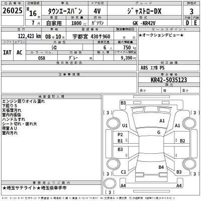Toyota TOWN ACE VAN  с аукциона в Японии