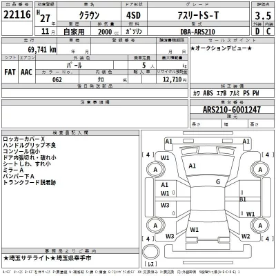 Toyota CROWN  с аукциона в Японии