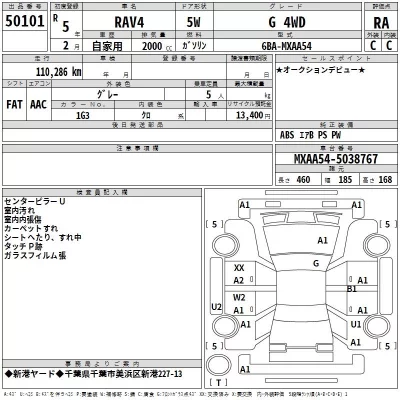 Toyota RAV4  с аукциона в Японии