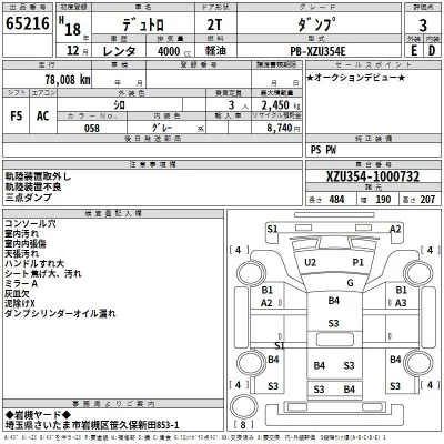 Hino DUTRO  с аукциона в Японии