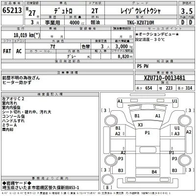 Hino DUTRO  с аукциона в Японии
